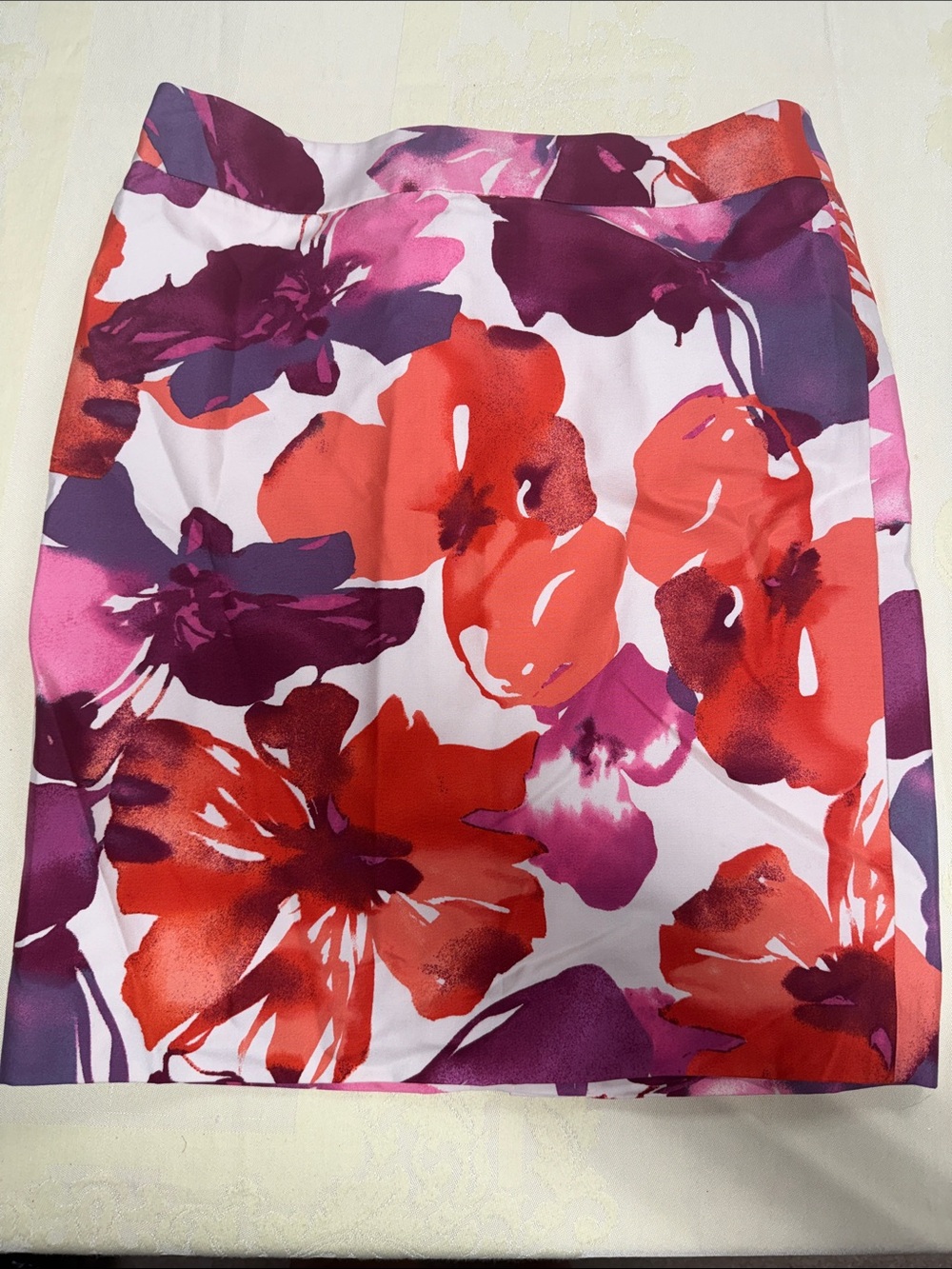 LOFT Floral Mini Skirt in Red, Purple & Pink